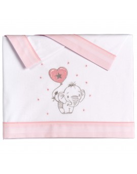 Juego sábanas Elefantino Rosa